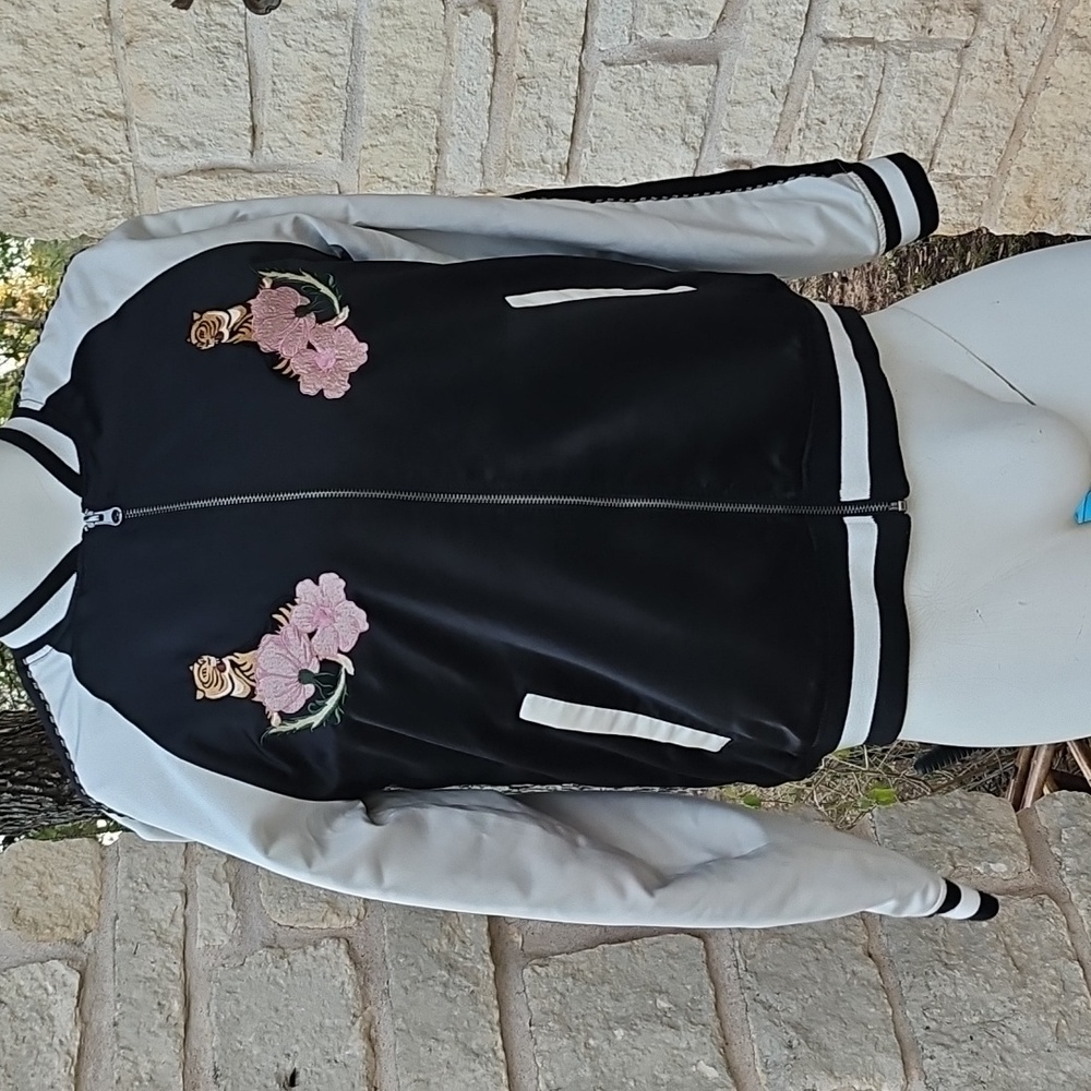 Vans Embroidered Tiger Palm Tree Satin Jacket Lge Skateboard "Vans California" - Picture 6 of 13